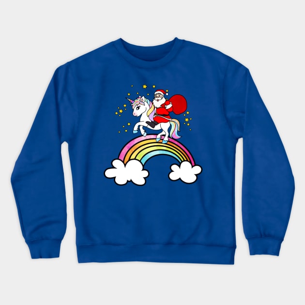 Santa claus and unicorn Crewneck Sweatshirt by Morishasha